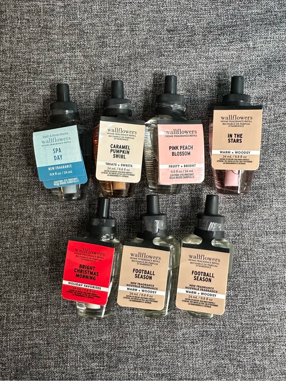NEW Lot Of 7 Bath & Body Works Wallflowers Fragrance Refill Fall Woodsy Holiday